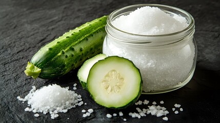 Refreshing Cucumber Salt Scrub Spa Treatment Jar