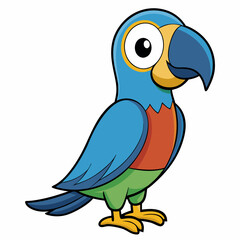 Vibrant Parrot Illustration: A bright and cheerful illustration of a colorful parrot, with a lively pose. Perfect for playful designs.