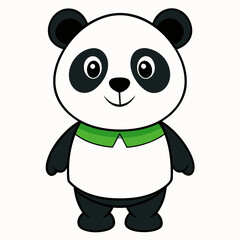 Smiling Panda Illustration: A charming panda illustration exuding an innocent grin, radiating warmth and friendliness. The clean, graphic style evokes feelings of comfort and affection.