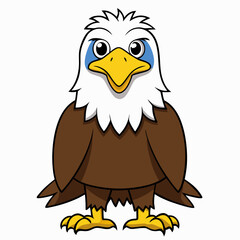 Fototapeta premium Eagle in the Spotlight: An illustration of a proud eagle stands tall. With its sharp gaze and impressive presence, this majestic bird, a symbol of freedom and strength.