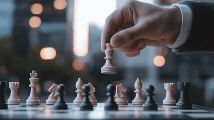 Strategic Property Investment in Neon Boardroom