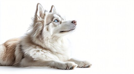 Obraz premium Husky Dog Looking Up