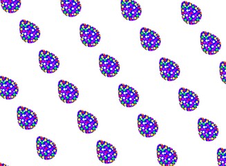 Seamless pattern of colorful Easter eggs with a cheerful and unique design suitable for Easter-themed decorations, textiles, and graphic backgrounds.