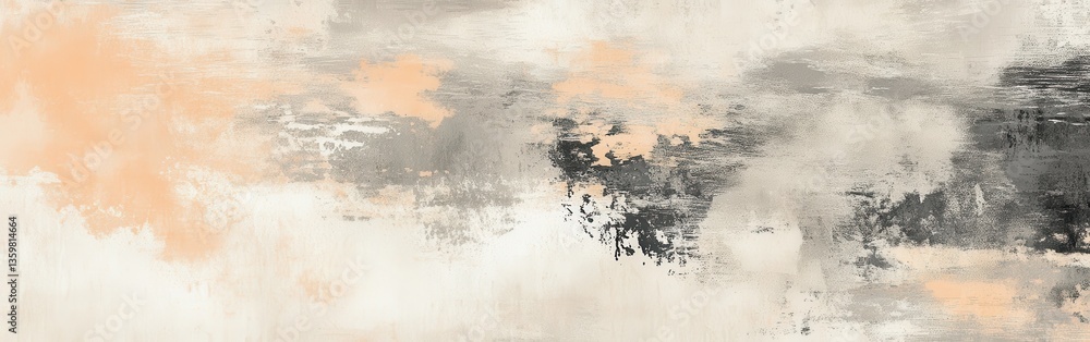 Poster artwork featuring soft pencil strokes with jagged edges creating an abstract landscape in muted tone