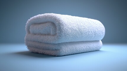 Rolled white towels, studio backdrop, soft, clean