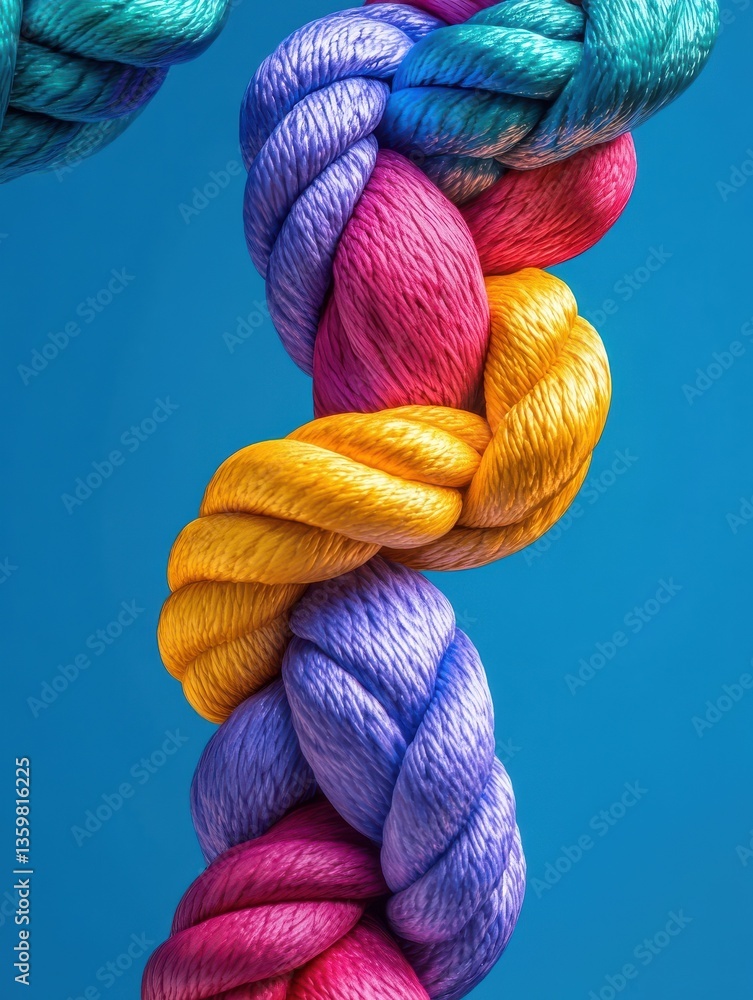 Aufkleber team rope diverse strength connect partnership together teamwork unity communicate support. strong d