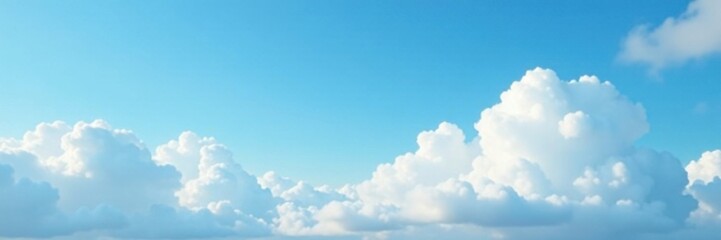 Obraz premium Cloudy sky with wispy white clouds and gentle blue hue, sky, natural