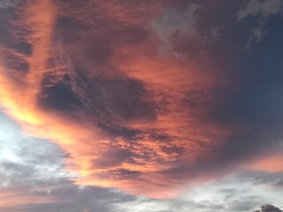 sunset sky with clouds
