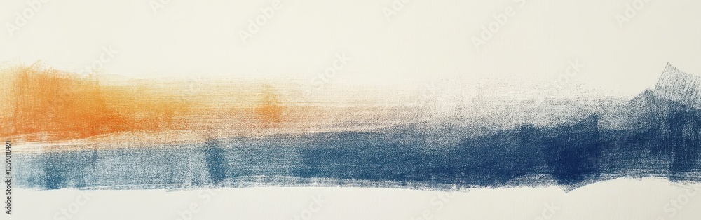 Leinwandbilder Exploration of minimalist pencil strokes creating a gradient shift in color blending warm and cool tones