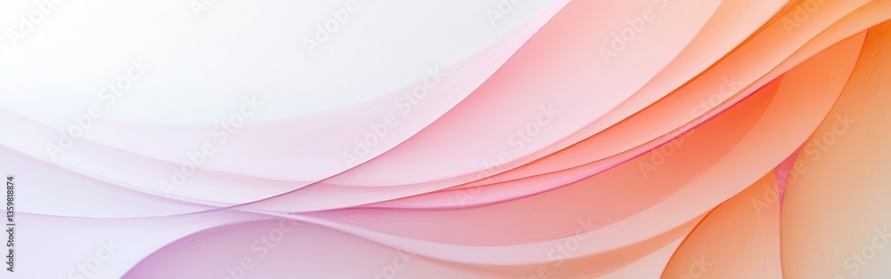 Poster Minimalist composition of smooth arcs in soft pastel hues creates a serene artistic expression