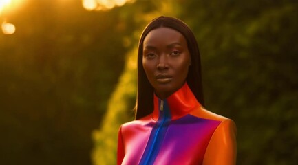 Stylish Model Showcases Modern Minimalist Outfit with Elegance