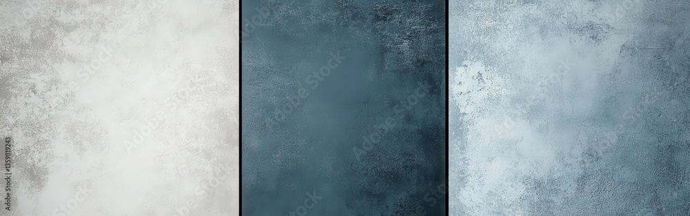 Poster Minimalist gradient design showcasing a smooth transition from light grey to deep blue tones in an abstract composition