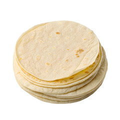 Flour tortilla isolated on transparent background
