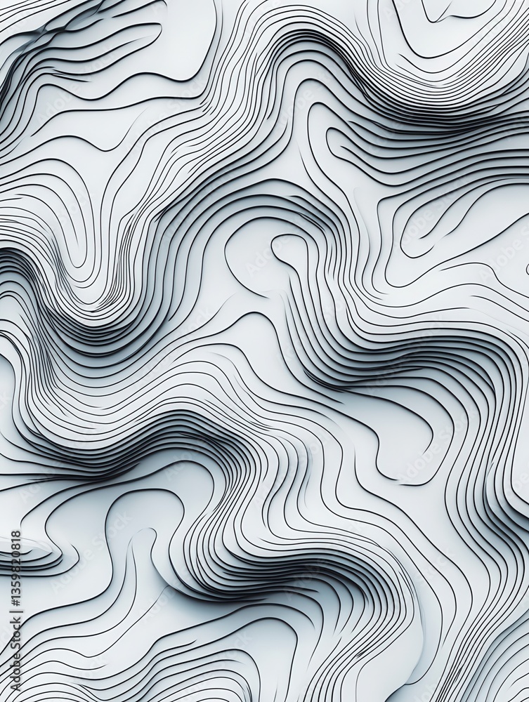 Poster abstract topographic lines pattern design