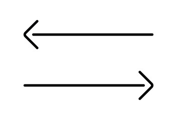 Arrows pointing different directions line icons editable stroke