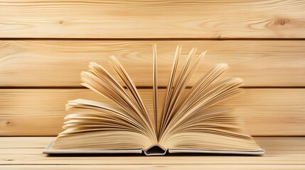 Open Book on Wooden Background Reading Literature Education Concept