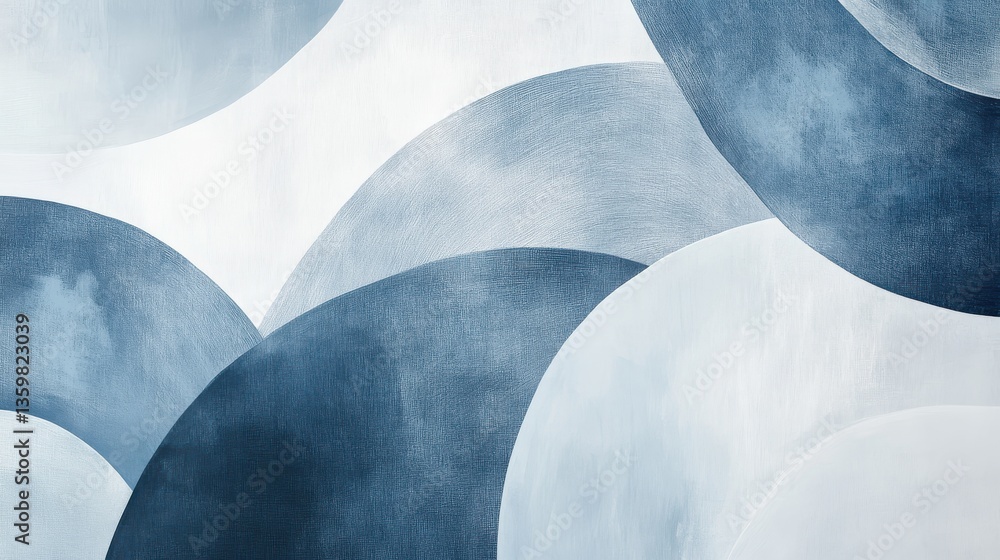 Aufkleber elegant pencil strokes create soft blue arcs in a contemporary abstract composition