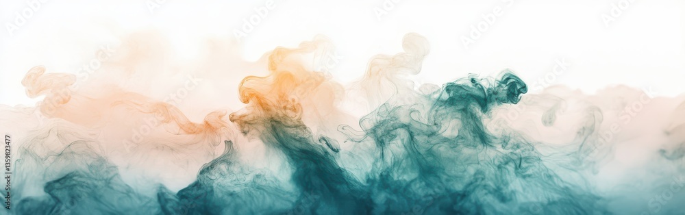Aufkleber Muted teal and peach haze creates a calming atmosphere in an artistic expression of color blending