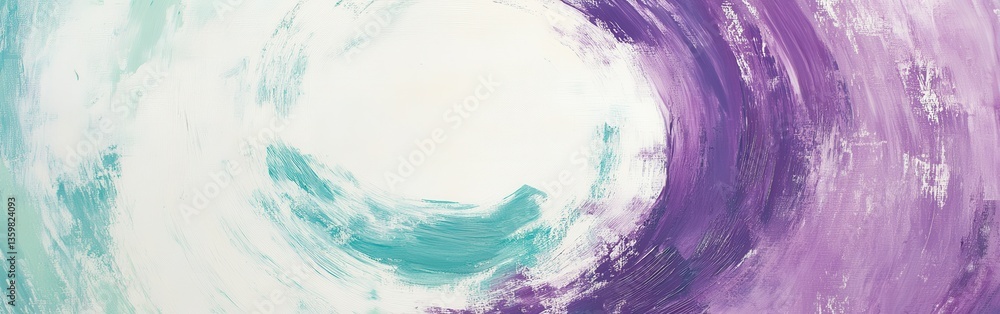 Aufkleber Elegant lavender and mint circular swirl design with soft textures and colors in a calm aesthetic setting