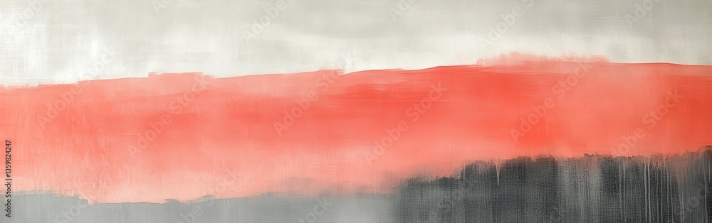 Poster Elegant coral and gray layered fields creating a calming atmosphere in modern decor