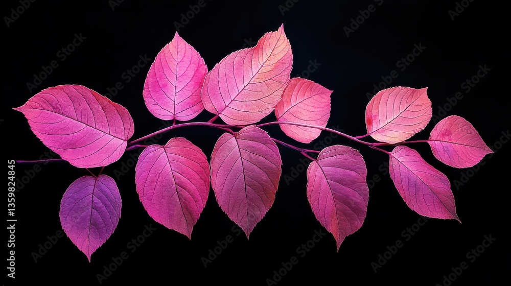 Poster vibrant electric pink leaves with enchanting purple undertones create a striking visual display in a