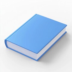 Closed Blue Book on White Background Simple Isolated Study Material