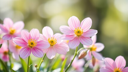 Springtime Delight: Pastel Blooms and Soft Light Background