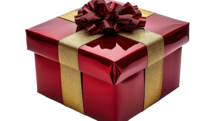 Red Gift Box with Golden Ribbon