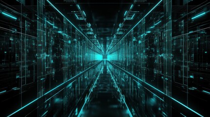 Abstract Neon Corridor