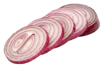 Fototapeta premium sliced red onion on a white background