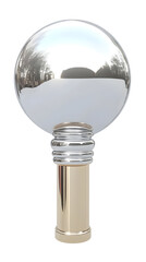 Illustration Of Chrome Sphere Ornament Shiny Metal Object on Transparent