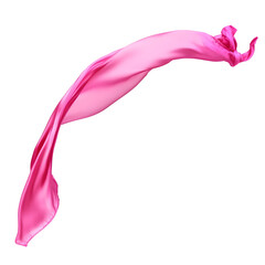 Illustration of Flowing Pink Ribbon Splash Silk Fabric Wave Curve