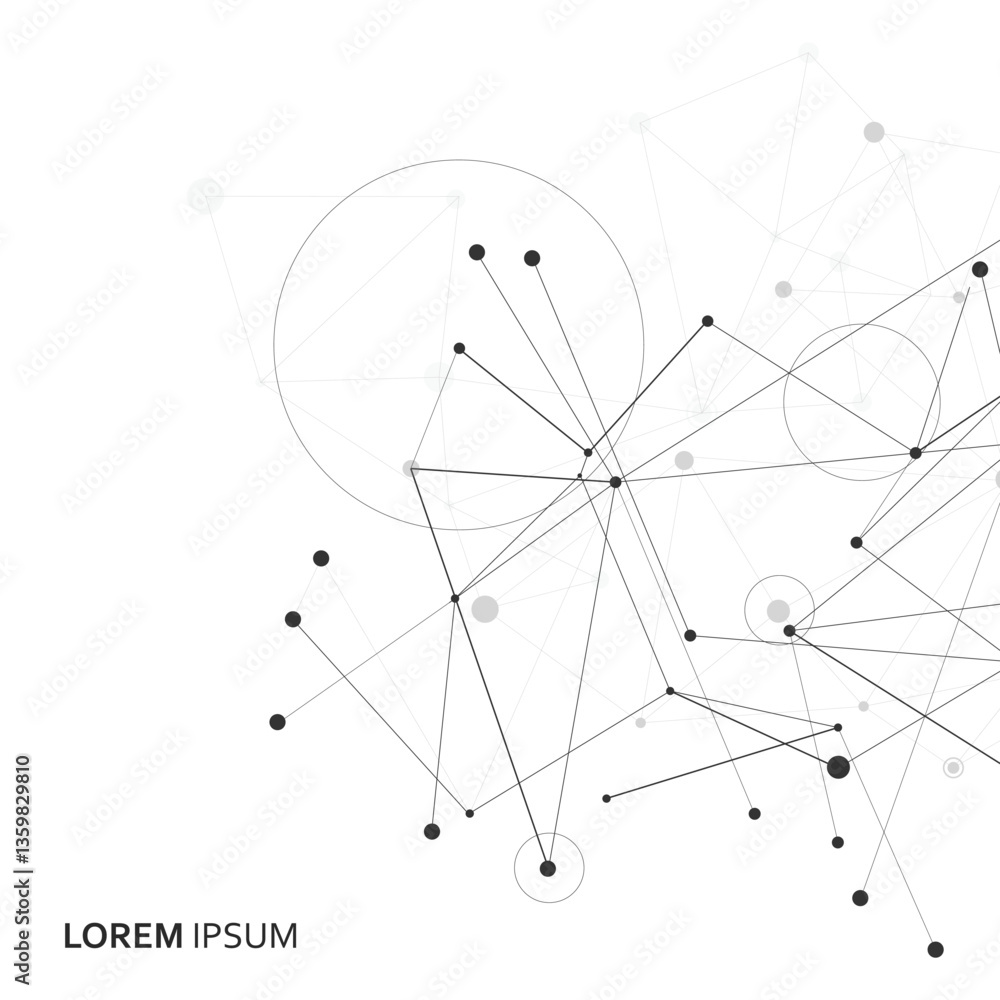 Poster Abstract background with connecting dots and lines. Vector illustration