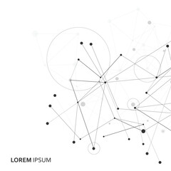 Abstract background with connecting dots and lines. Vector illustration
