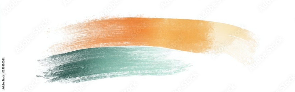 Poster abstract pencil strokes in a circular pattern transitioning from warm orange to cool green tones