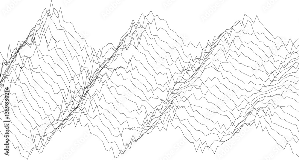 Poster abstract line wave pattern design for digital art and backgrounds.