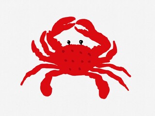 red crab on white background