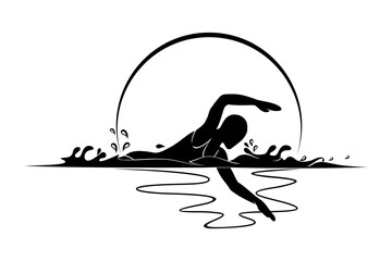 swimming illustration vector 3