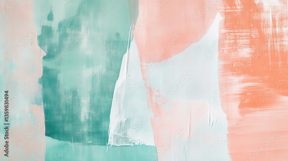 Leinwandbilder exploring the beauty of overlapping pencil strokes in soft hues within an abstract composition