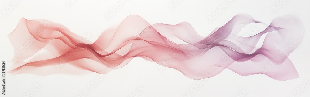Poster abstract pencil artwork in muted coral and lavender evoking a gentle flow and subtle movement