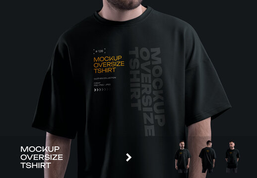 3 Mockups of Men's Oversized T-Shirt