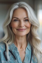 Fototapeta premium Smiling Mature Woman Doctor.