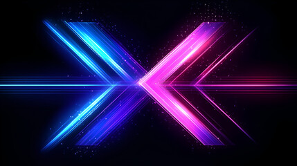 Obraz premium Abstract neon arrows blue and purple tech graphic