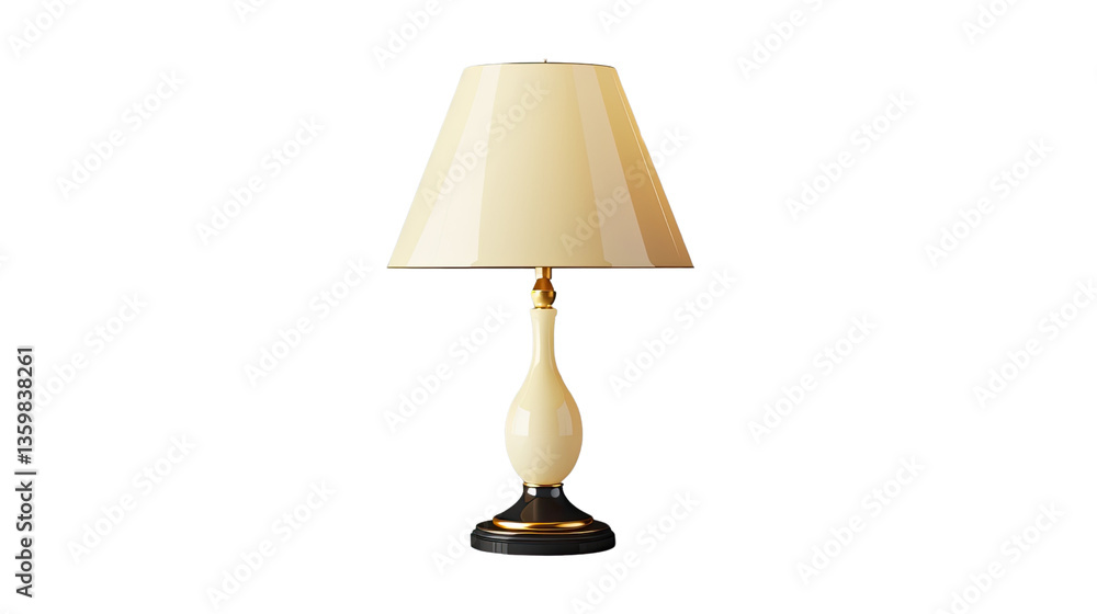Poster elegant lamp illuminated: capture the soft glow and refined design of a classic table lamp, showcasi