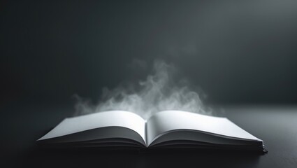 View from above of an empty open notepad