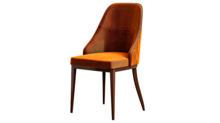 Luxurious Orange Chair: A striking orange chair exuding elegance, showcasing rich textures and modern design, perfect for enhancing any space