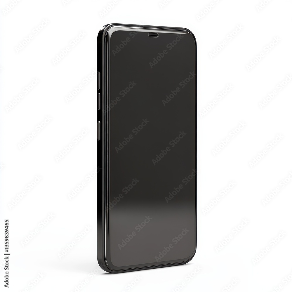 Poster sleek black smartphone with modern design displayed against a clean background