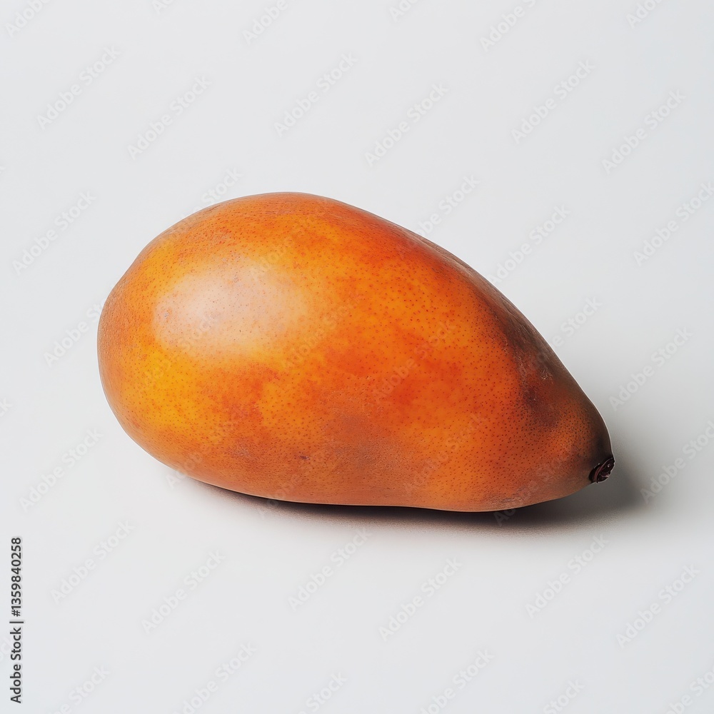 Poster ripe mango with smooth skin placed on a neutral background ready for tasting or culinary use