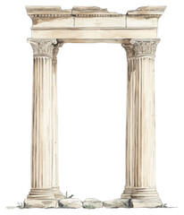 Obraz premium PNG An ancient greek window architecture pillar column.