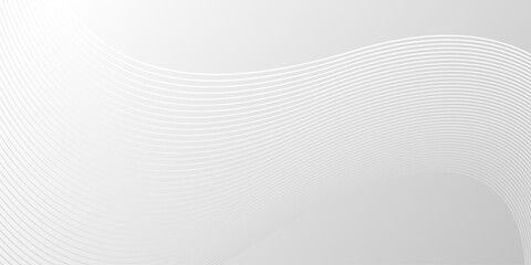 Grey gradient background with line waves. Minimal smooth elegant grey backdrop. Abstract motion wavy lines, dynamic design for banner, ads, poster, cover, social media. 